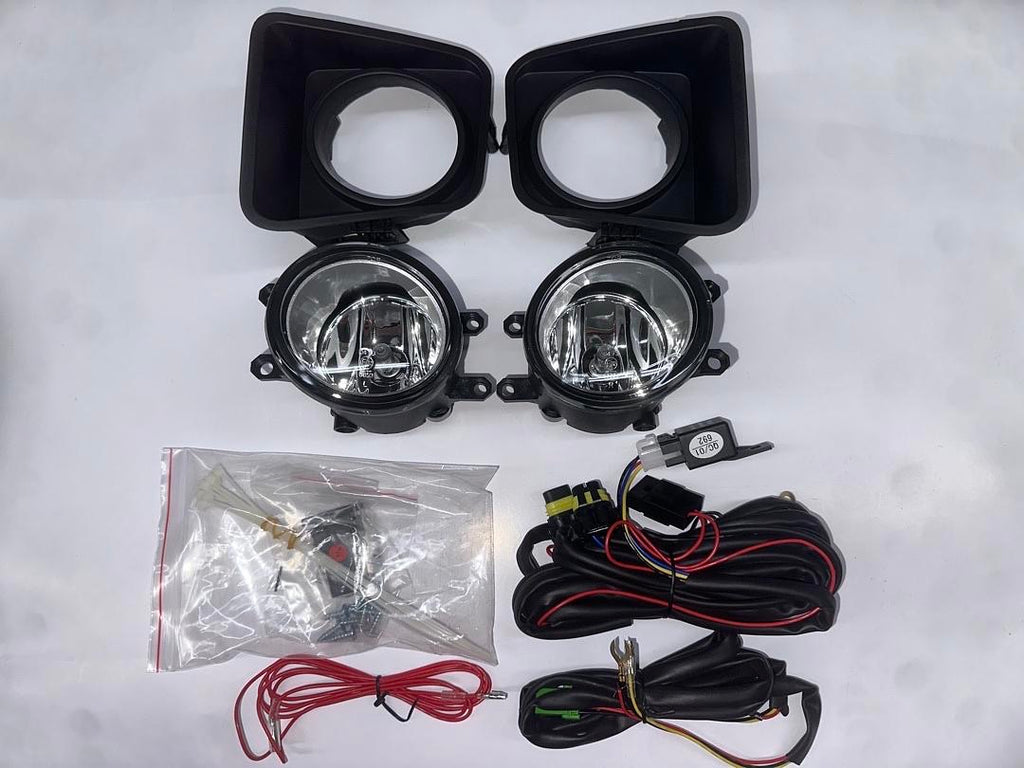 CHROME HOUSING CLEAR LENS FOG LIGHT W/SWITCH COMPATIBLE WITH 2014-2021 TUNDRA, DRIVER & PASSENGER SIDE FL-ZTL-362-CH