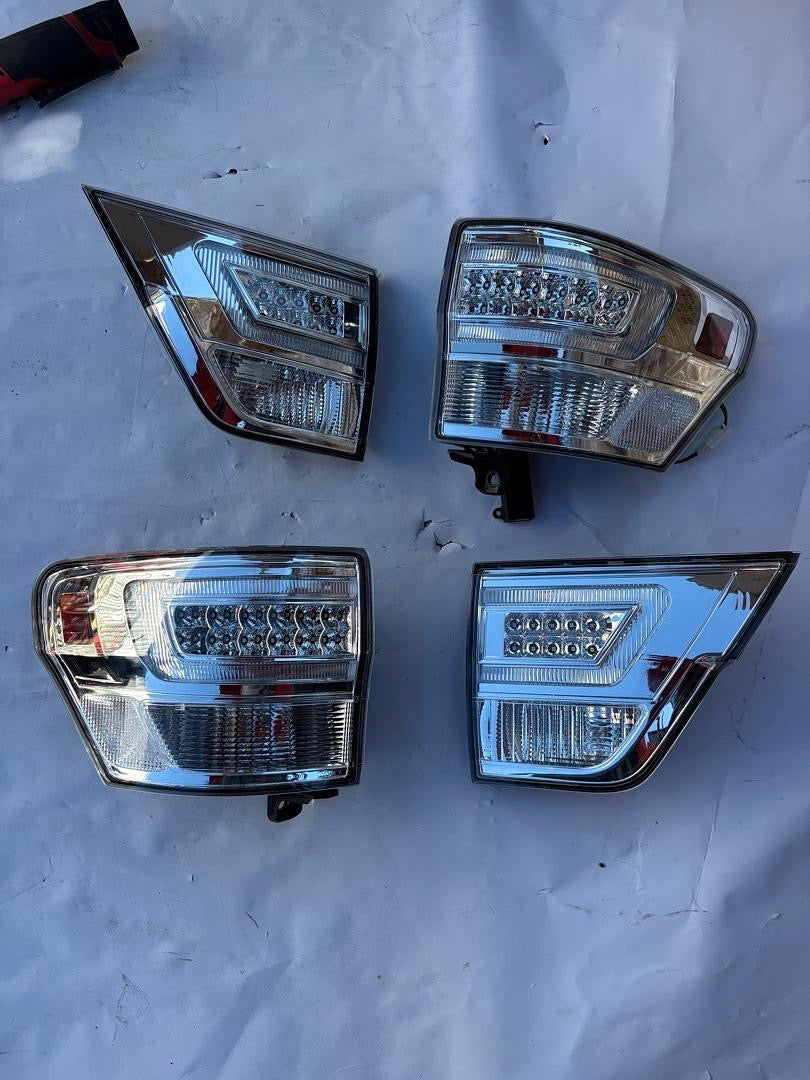 03-JGC11TLEDAC-C 11-13 JEEP GRAND CHEROKEE CHROME CLEAR LED TAILLIGHTS