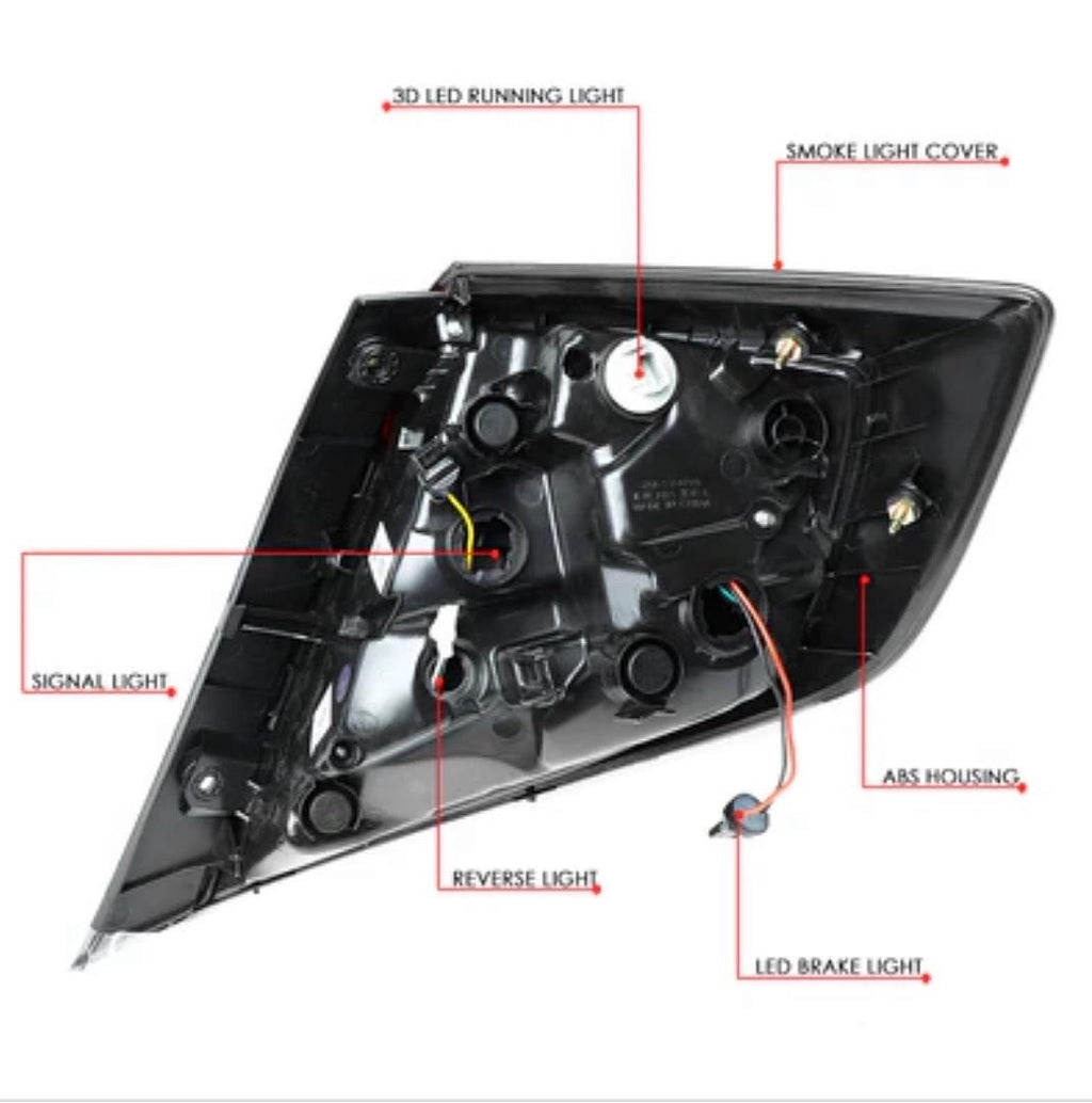 16-18 HONDA CIVIC SEDAN SMOKE LED 3D TAILLIGHTS