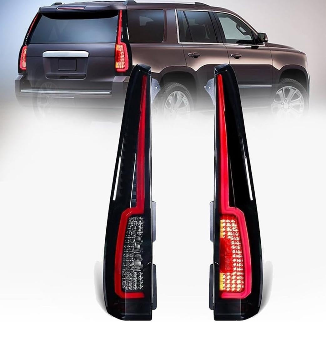 2015-2020 GMC YUKON XL LEFT AND RIGHT SIDES SMOKED GREY LENS MATTE BLACK COVER PROJECTOR TURN SIGNAL DRIVER & PASSENGER SIDES PLUG-AND-PLAY