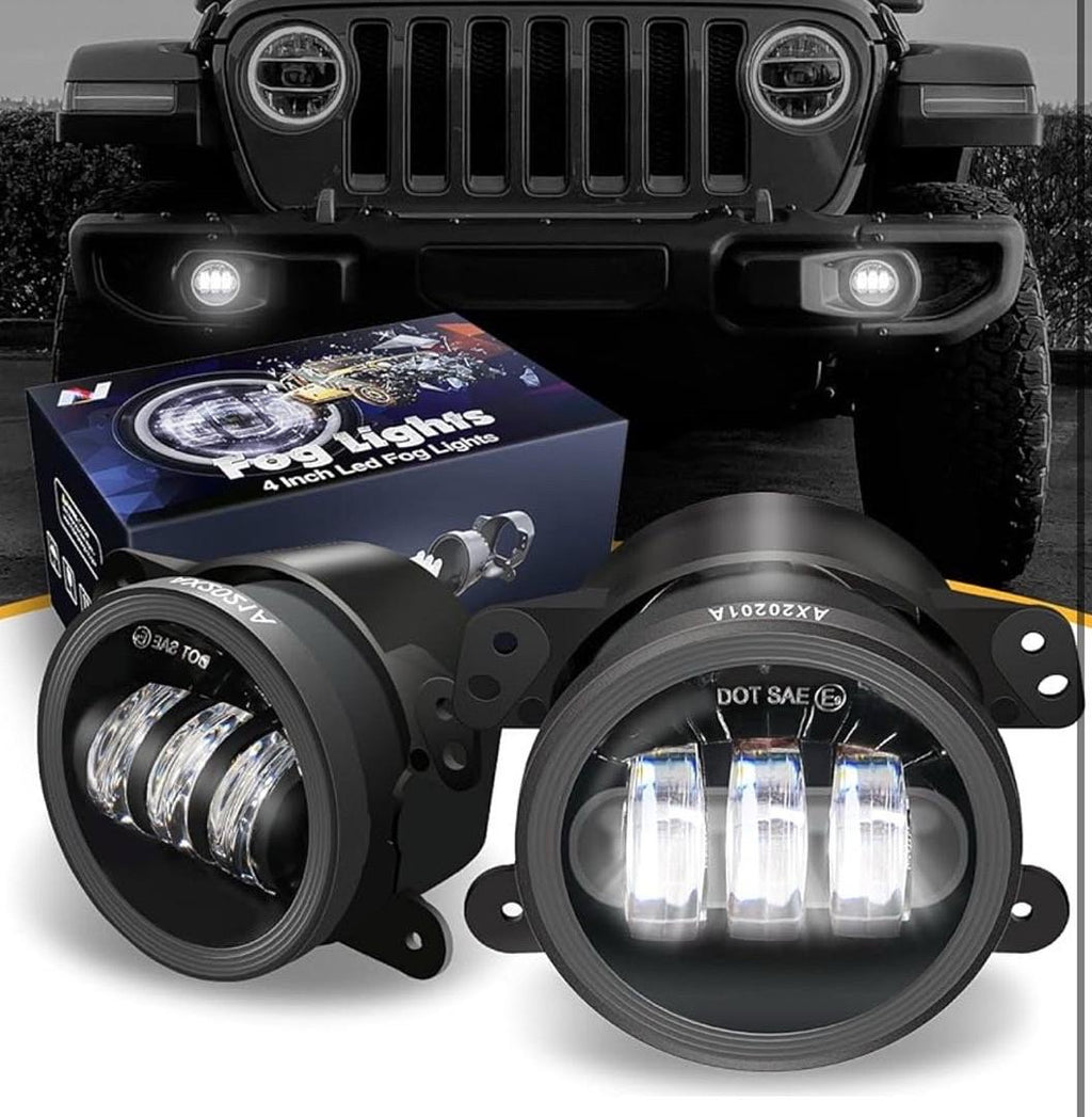 4 INCHES LED FOG LIGHT COMPATIBLE WITH 07-17 JEEP WRANGLER / 11-14 CHARGER / 14-18 CHEROKEE /10-19 JOURNEY NVL-FL-001
