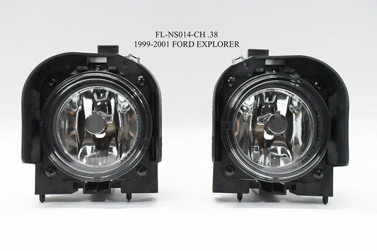 99-01 FORD EXPLORER FRONT BUMPER CHROME FOG LIGHTS ENHANCED VISIBILITY, PARACHOQUE DELANTERO LUZ ANTINIEBLA CROMADO FL-NS014-CH