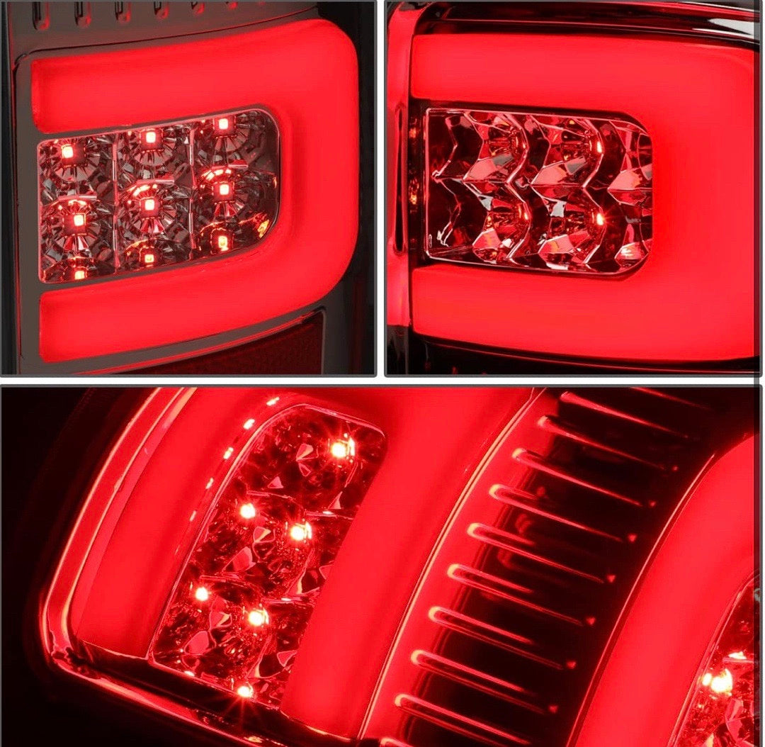 07-13 GMC SIERRA LED 3D RED CHROME HOUSING CLEAR TAILLIGHTS
