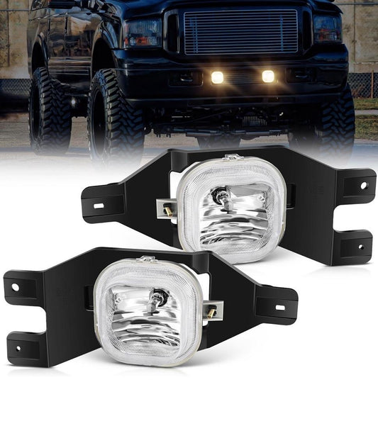 FRONT BUMPER FOG LIGHT DRIVER & PASSENGER SIDE ENHANCE VISIBILITY [COMPATIBLE WITH 99-04 FORD F250 350 450 SD / 01-04 EXCURSION] FL-T022-CH