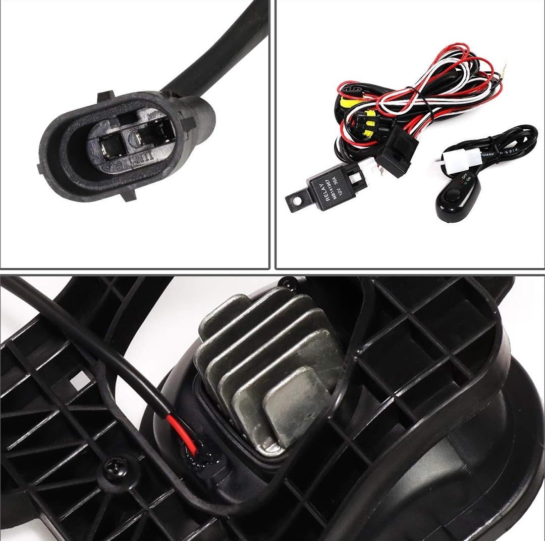 08-10 FORD F250-F550 SUPER DUTY LED PROJECTOR FOG LIGHTS W/ SWITCH + WIRING HARNESSES FL-ZTL-325-SM