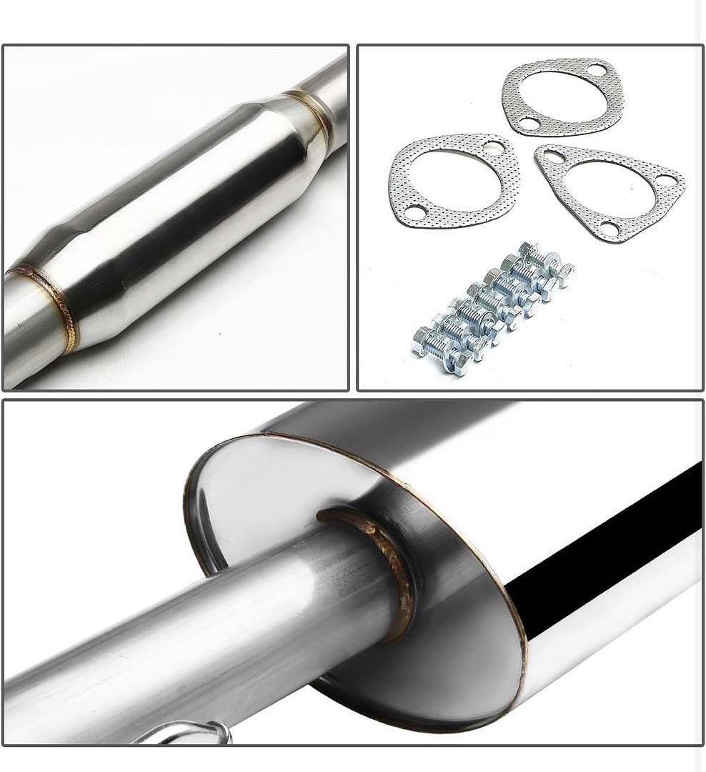 88-91 HONDA HATCHBACK CATBACK EXHAUST SYSTEM W 4.5' OD DOUBLED WALLED MUFFLER TIP