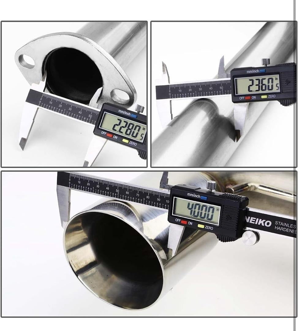 88-91 HONDA HATCHBACK CATBACK EXHAUST SYSTEM W 4.5' OD DOUBLED WALLED MUFFLER TIP