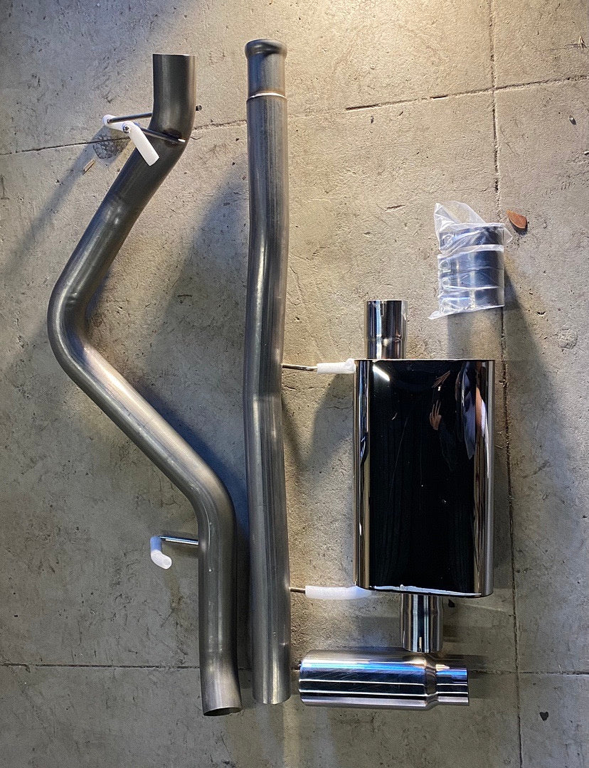 07-13 CHEVY SILVERADO / GMC SIERRA CATBACK EXHAUST SYSTEM STAINLESS STEEL CREW CAB EXTENDED CAB W 4' OD MUFFLER TIP