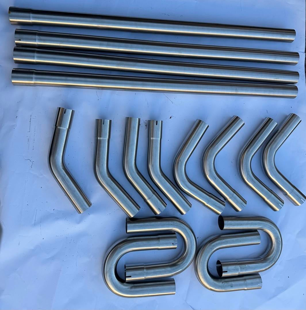 16PCS 2.5" INCHES STAINLESS STEEL UNIVERSAL EXHAUST PIPING DIY