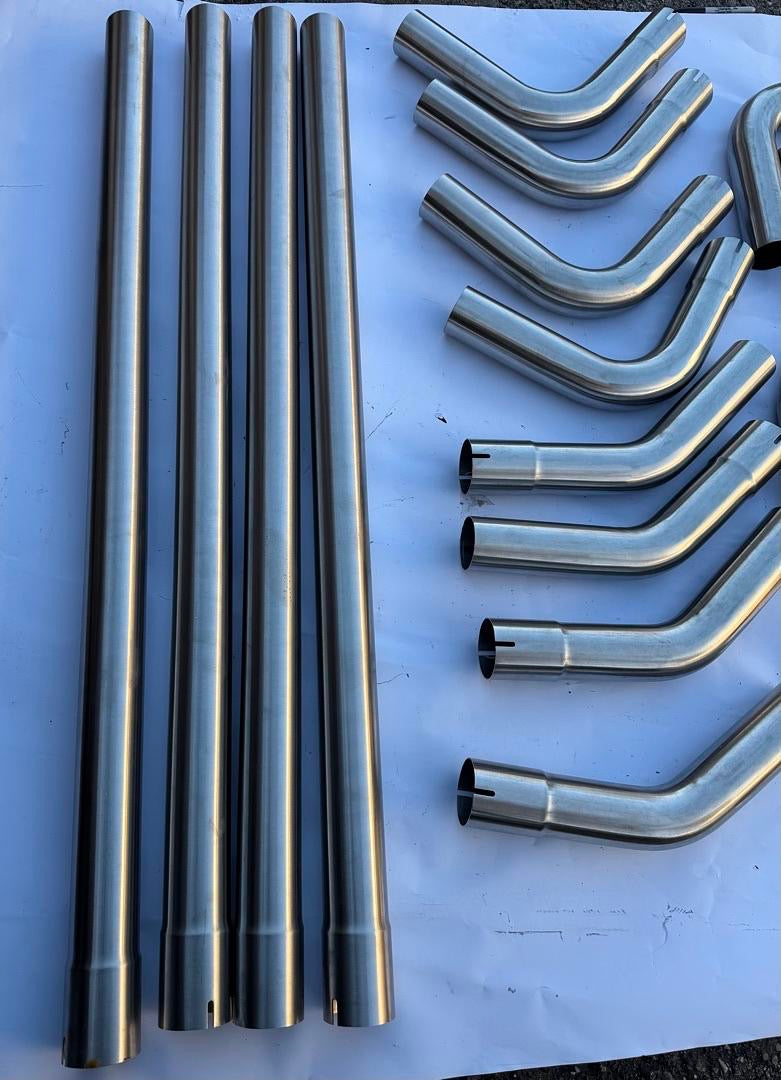 16PCS 2.5" INCHES STAINLESS STEEL UNIVERSAL EXHAUST PIPING DIY