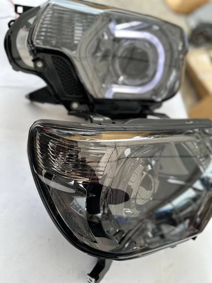 12-15 TOYOTA TACOMA 3D LED PROJECTOR HEADLIGHTS smoked clear