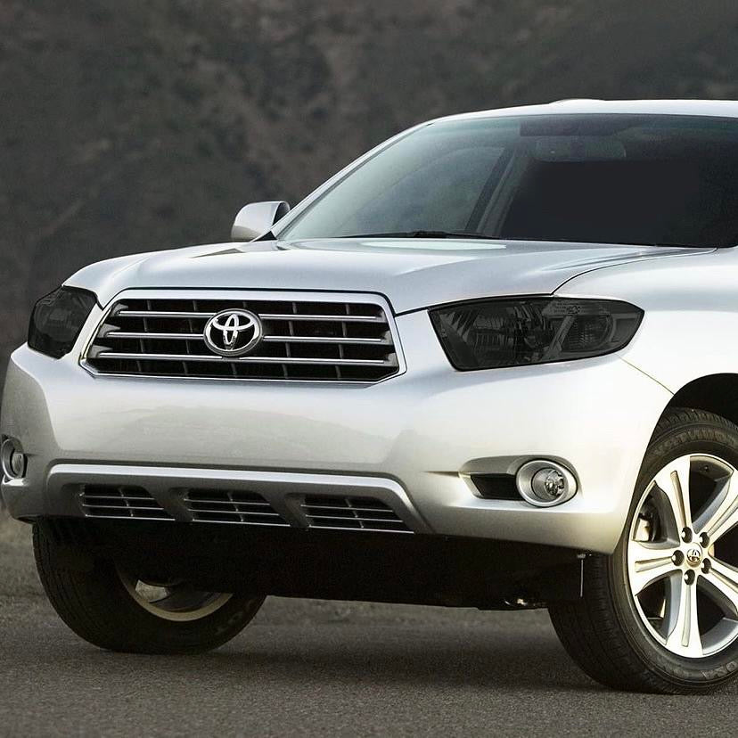 08-10 TOYOTA HIGHLANDER SMOKED LENS CHROME HOUSING CLEAR REFLECTOR HEADLIGHTS
