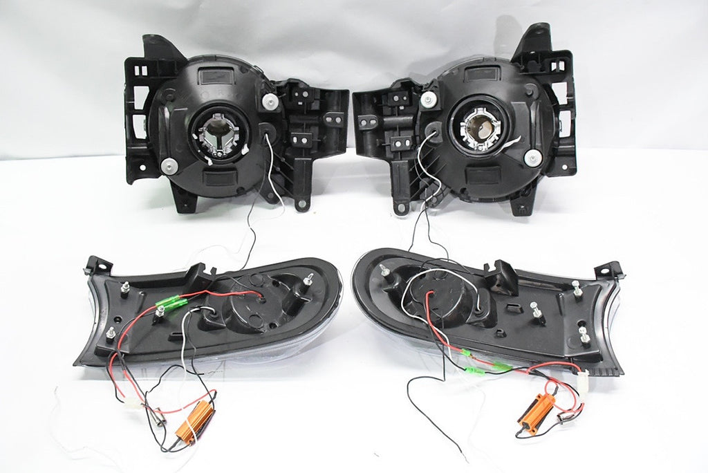 PAIR LED DRL 07-14 FJ CRUISER BLACK HOUSING WITH CLEAR HEADLIGHTS