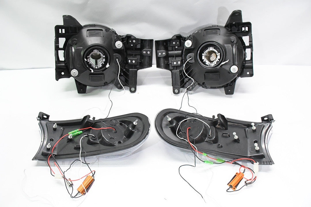 PAIR LED DRL 07-14 FJ CRUISER BLACK HOUSING WITH CLEAR HEADLIGHTS