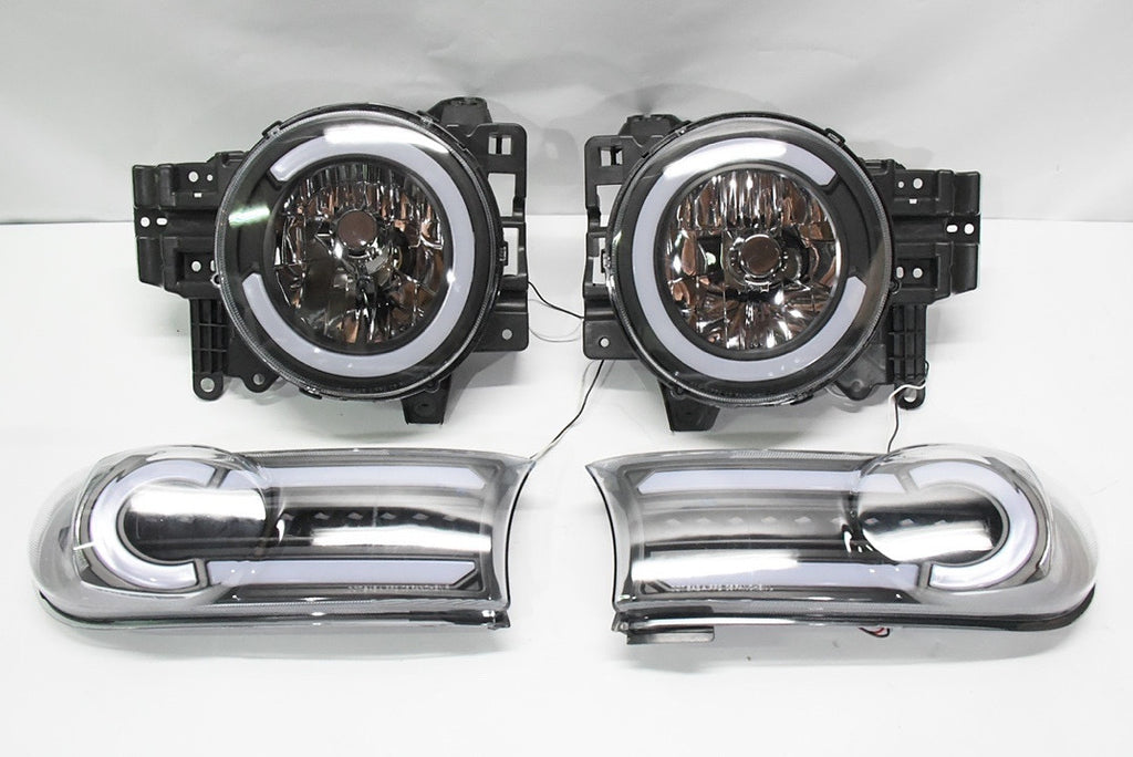 PAIR LED DRL 07-14 FJ CRUISER BLACK HOUSING WITH CLEAR HEADLIGHTS
