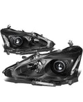 13-15 NISSAN ALTIMA SEDAN BLACK HOUSING AND CLEAR WITH AMBER PROJECTOR HEADLIGHTS