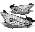 14-16 MAZDA 3 HEADLIGHTS CHROME / CLEAR