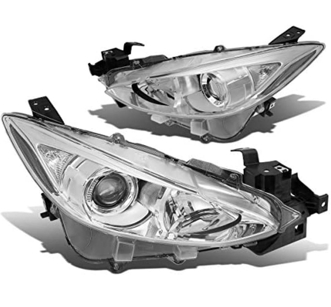 14-16 MAZDA 3 HEADLIGHTS CHROME / CLEAR