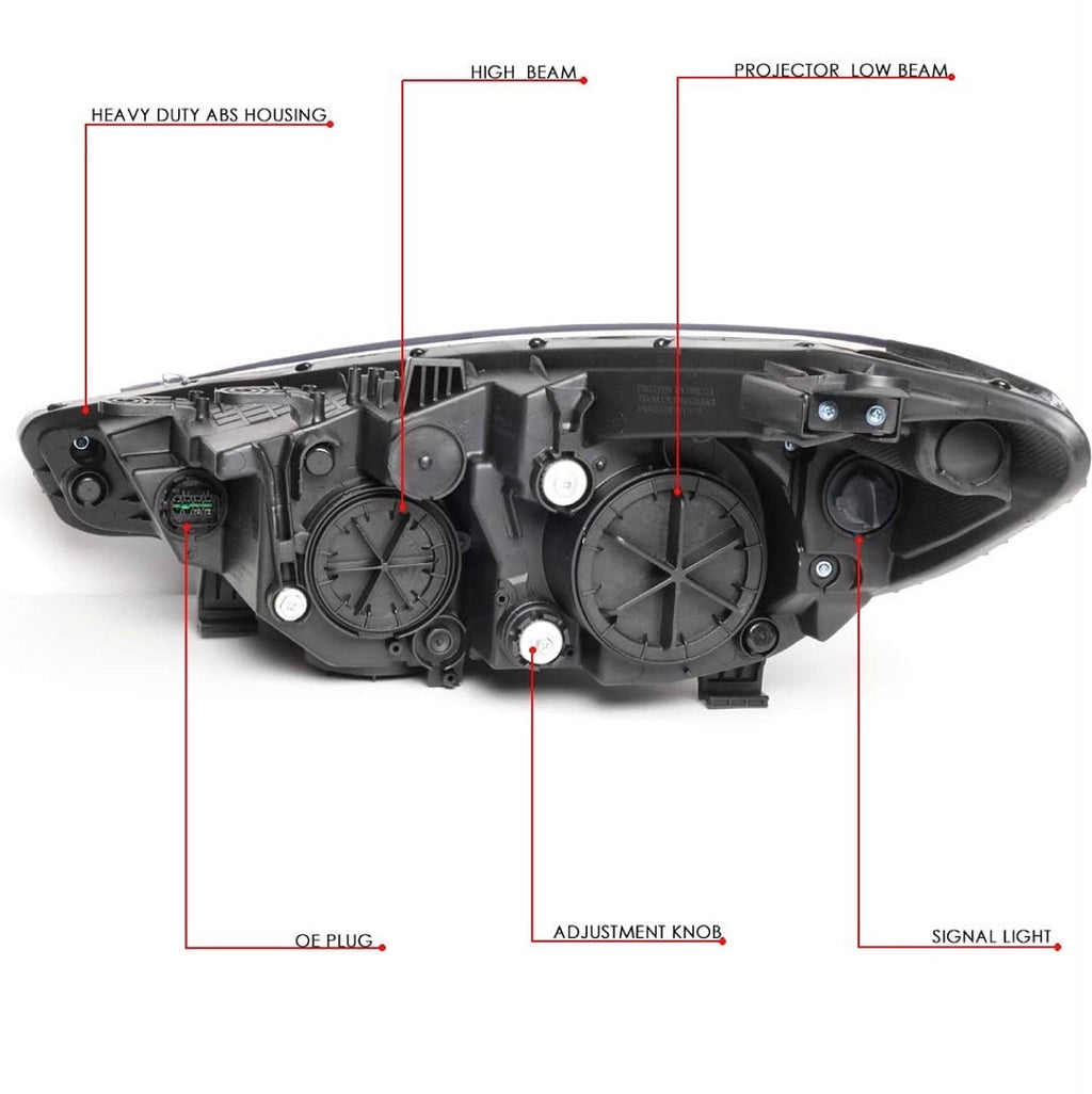 CHROME HOUSING PROJECTOR HEADLIGHTS REPLACEMENT FOR 14-16 FORTE