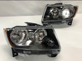 REFURBISHED 11-13 JEEP GRAND CHEROKEE CHROME AND BLACK HOUSING WITH CLEAR AMBER HEADLIGHTS