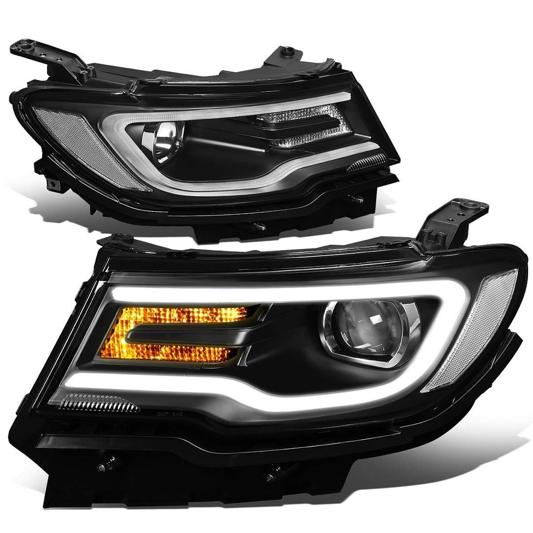 17-21 JEEP COMPASS BLACK HOUSING DRL PROJECTOR HEADLIGHTS