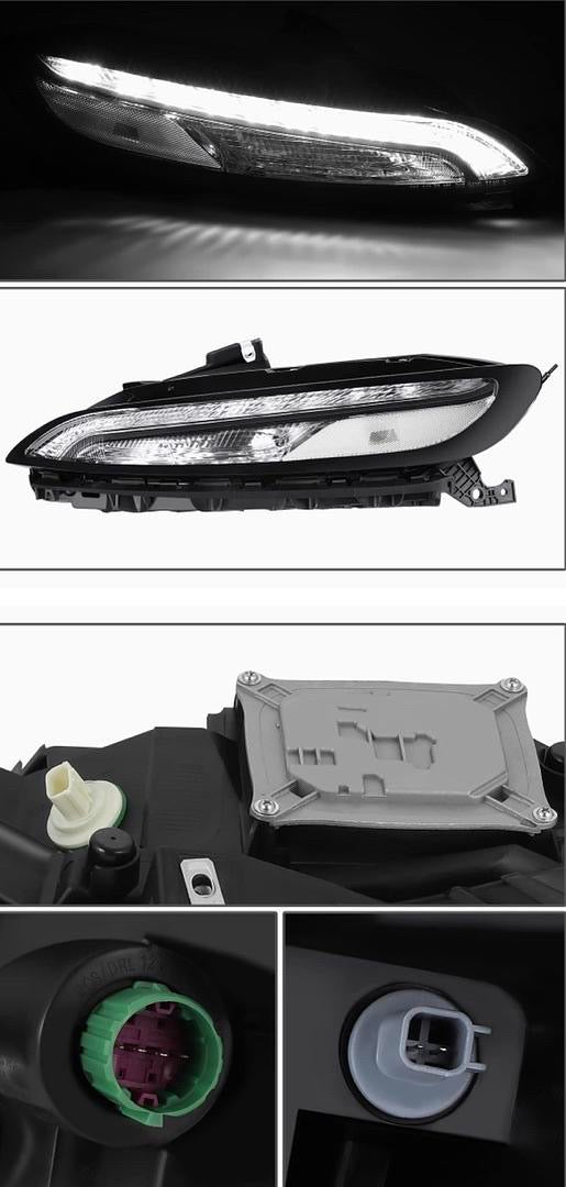 14-18 CHEROKEE PAIR OF PARKING TURN SIGNAL LIGHTS W/ LED DRL CHROME CLEAR REFLECTOR