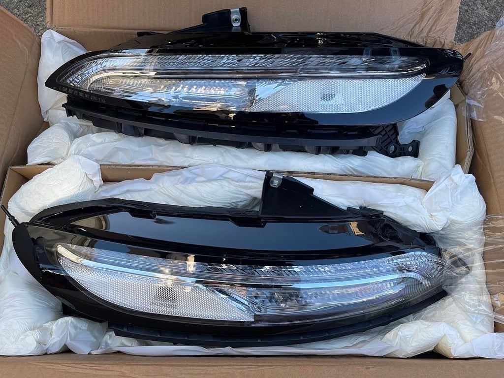 14-18 CHEROKEE PAIR OF PARKING TURN SIGNAL LIGHTS W/ LED DRL CHROME CLEAR REFLECTOR