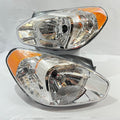 CHROME AMBER HEADLIGHTS REPLACEMENT 07-11 HYUNDAI ACCENT
