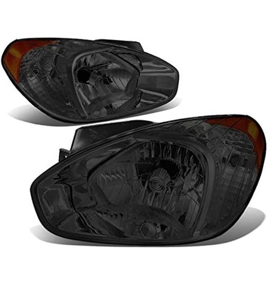 SMOKED AMBER HEADLIGHTS REPLACEMENT 07-11 HYUNDAI ACCENT