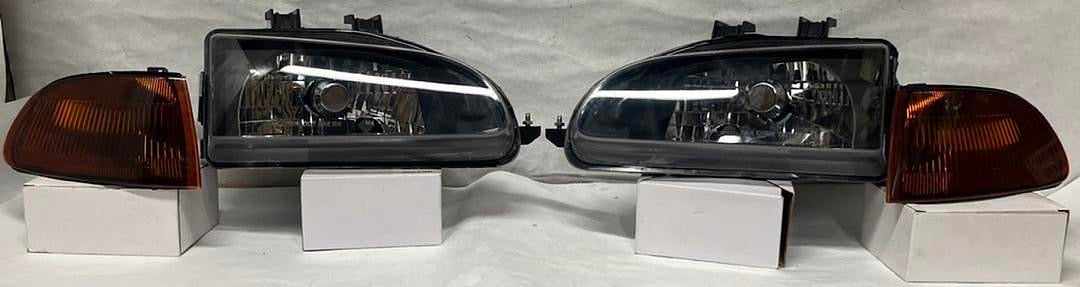 SMOKED HOUSING FACTORY STYLE HEADLIGHTS REPLACEMENT FOR 92-95 CIVIC 2DR 3DR