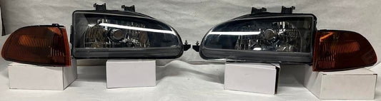 SMOKED HOUSING FACTORY STYLE HEADLIGHTS REPLACEMENT FOR 92-95 CIVIC 2DR 3DR