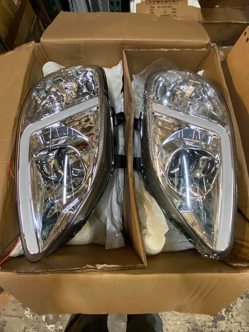99-00 HONDA CIVIC CHROME CLEAR LED HEADLIGHTS