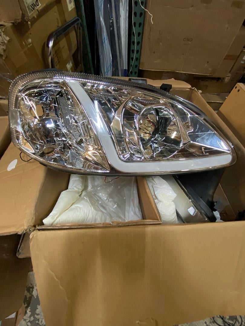 99-00 HONDA CIVIC CHROME CLEAR LED HEADLIGHTS