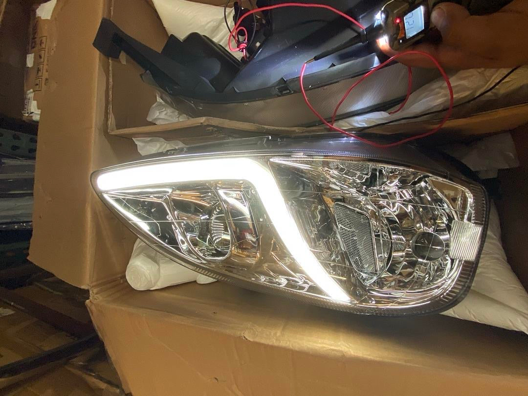 99-00 HONDA CIVIC CHROME CLEAR LED HEADLIGHTS