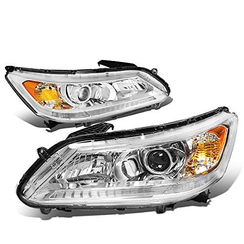 13-15 HONDA ACCORD 4DR PAIR OF AMBER CHROME AMCH HEADLIGHTS