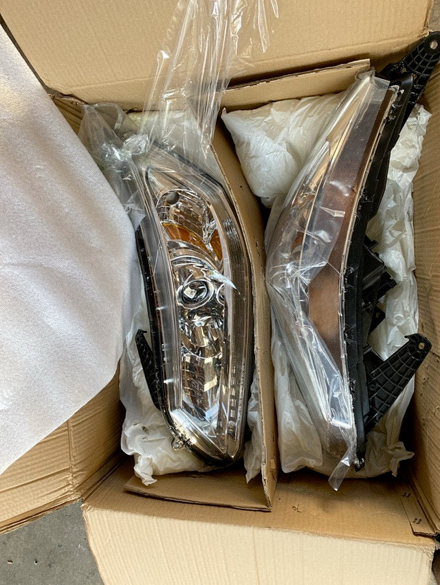13-15 HONDA ACCORD 4DR PAIR OF AMBER CHROME AMCH HEADLIGHTS