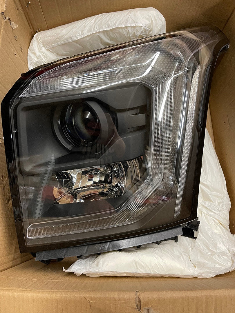15-20 GMC YUKON BLACK HOUSING FACTORY STYLE LED BAR PROJECTOR HEADLIGHTS PAIR