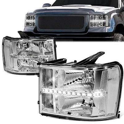 07-13 GMC SIERRA 1500 07-14 SIERRA 2500HD 3500HD CHROME HOUSING LED HEADLIGHTS