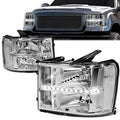 07-13 GMC SIERRA 1500 07-14 SIERRA 2500HD 3500HD CHROME HOUSING LED HEADLIGHTS