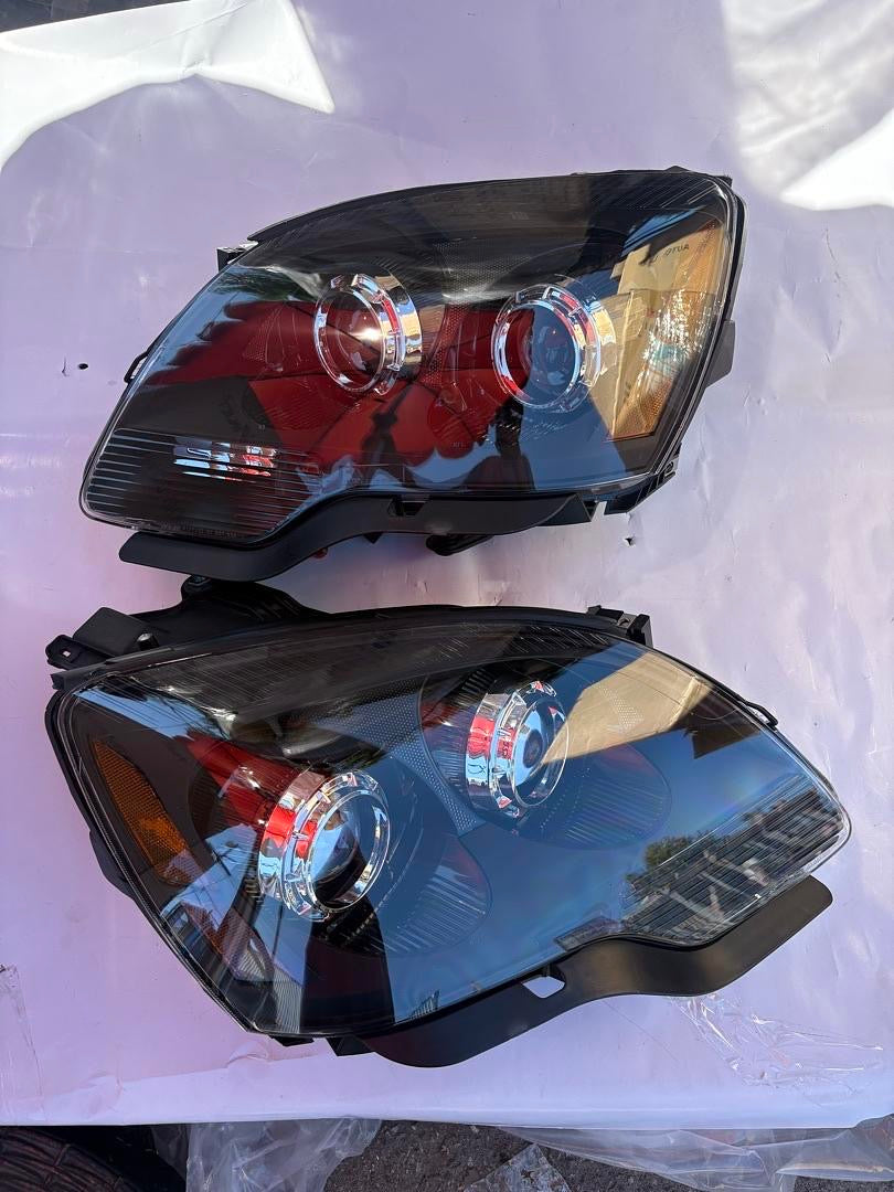 07-12 GMC ACADIA FACTORY HALOGEN BLACK AMBER HEADLIGHTS