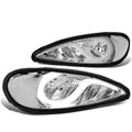 99-05 PONTIAC GRAND AM CHROME HOUSING CLEAR REFLECTOR LED HEADLIGHT