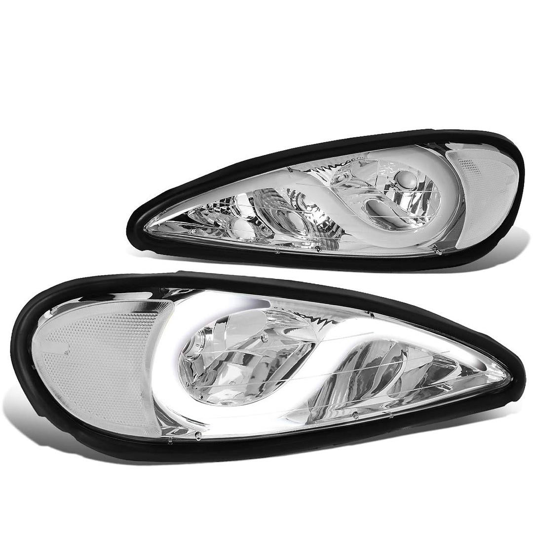 99-05 PONTIAC GRAND AM CHROME HOUSING CLEAR REFLECTOR LED HEADLIGHT