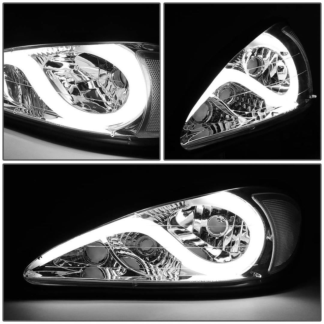 99-05 PONTIAC GRAND AM CHROME HOUSING CLEAR REFLECTOR LED HEADLIGHT