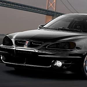 1999-2005 GRAND AM BLACK HOUSING SMOKED AMBER HEADLIGHT