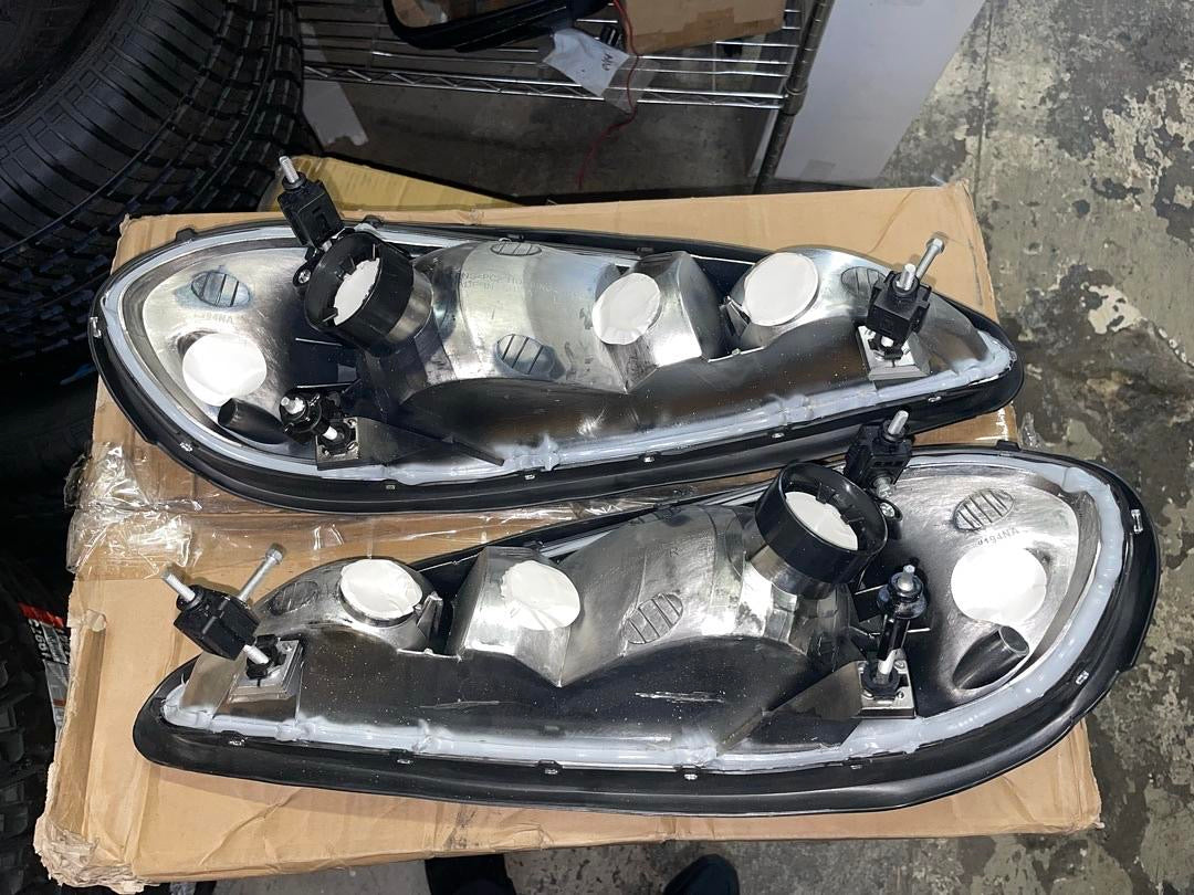 CHROME HOUSING CLEAR SIDE HEADLIGHTS REPLACEMENT FOR 99-05 GRAND AM