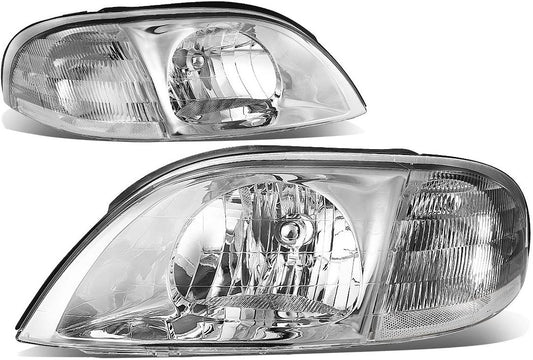 99-03 FORD WINDSTAR chrome clear headlights