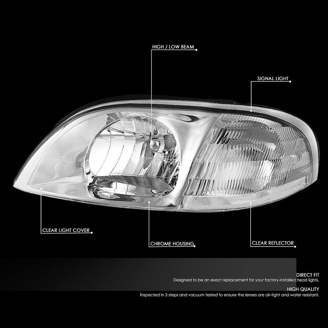 99-03 FORD WINDSTAR chrome clear headlights