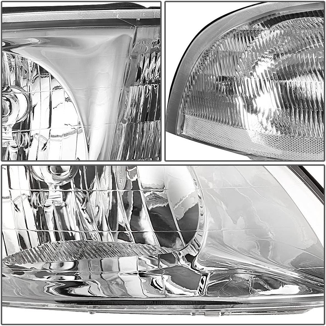 99-03 FORD WINDSTAR chrome clear headlights