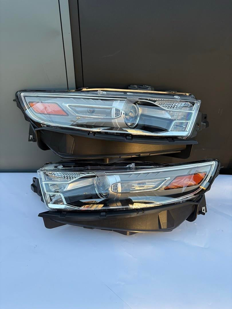 14-18 FORD TAURUS GREY BEZEL HEADLIGHTS OE STYLE BLACK AMBER
