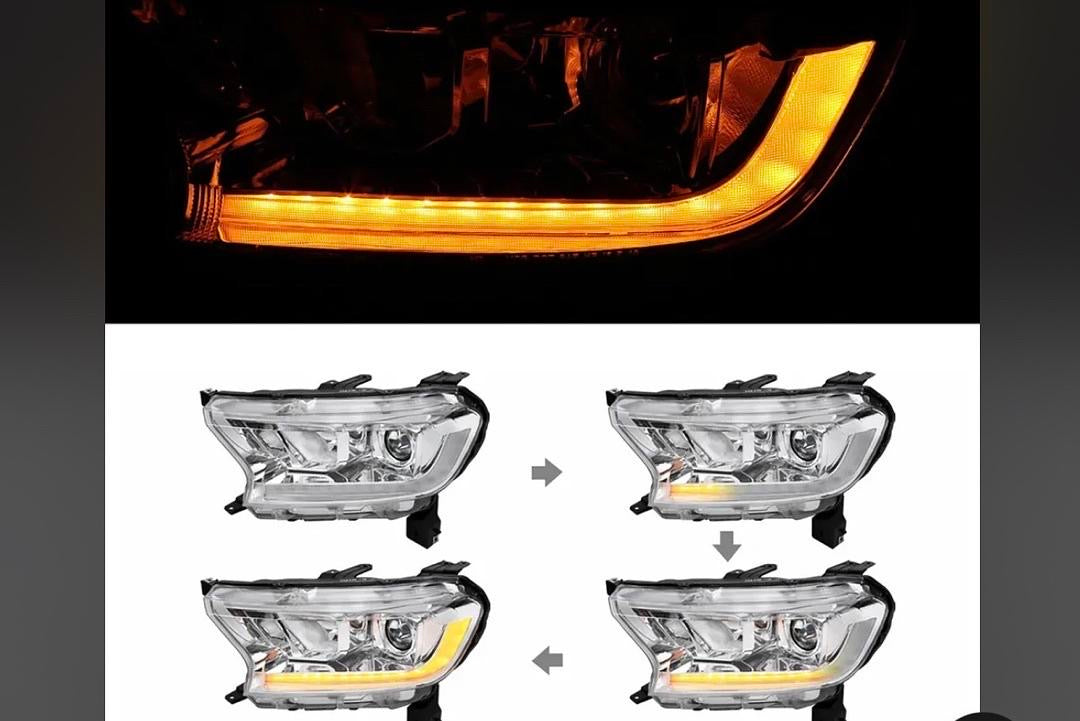 Open Box 19-21 SPEC D CHROME SEQUENTIAL LED DRL BAR PROJECTOR HEADLIGHTS